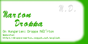 marton droppa business card